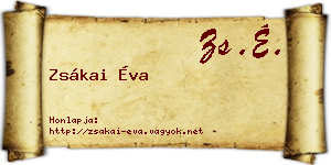 Zsákai Éva névjegykártya