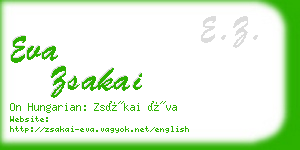 eva zsakai business card
